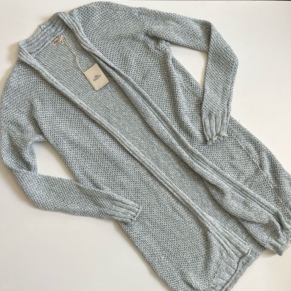 Faherty NWT Blue Open Cardigan Small